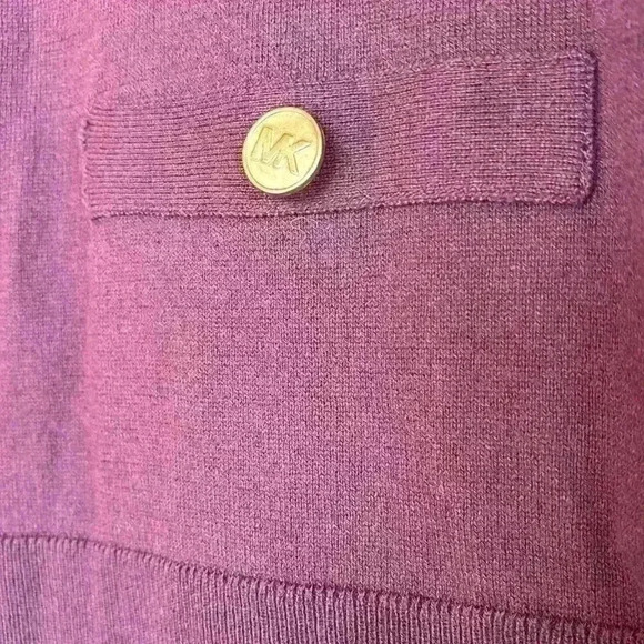Michael Kors long sleeve crew neck burgundy tunic pullover sweater - Picture 4 of 8